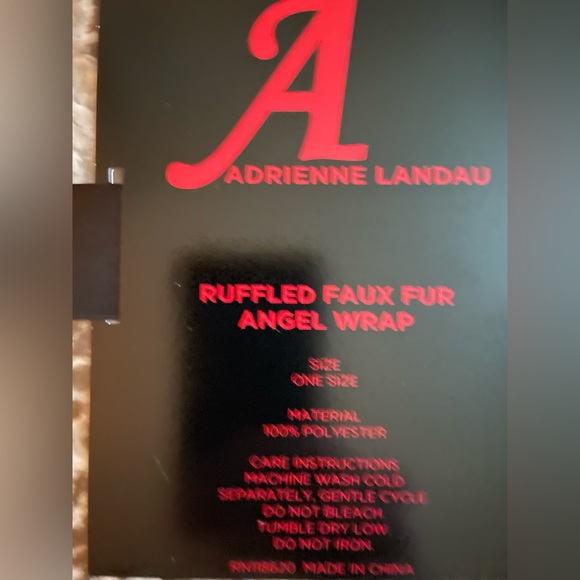 Adrienne Landau Faux Fur Ruffled Wrap - Picture 2 of 4